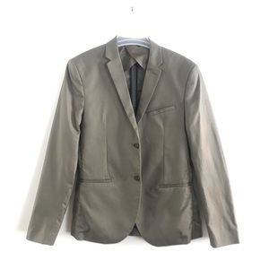H&M Men’s Slim Fit Suit Jacket Olive Green 40 Reg